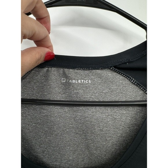 Fabletics Berlin Top Women L Black Contrast Camo Long Sleeve Performance Jersey - Picture 2 of 6